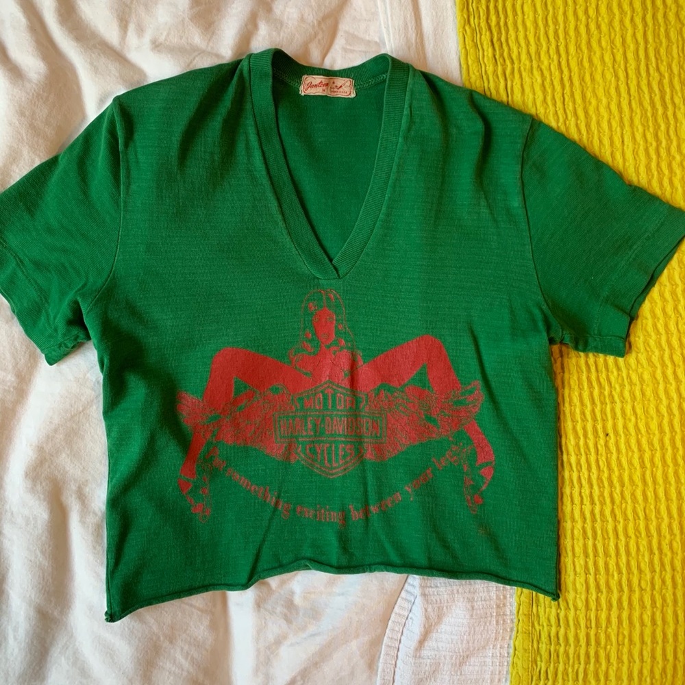 Vintage Harley Davidson Cropped T-Shirt